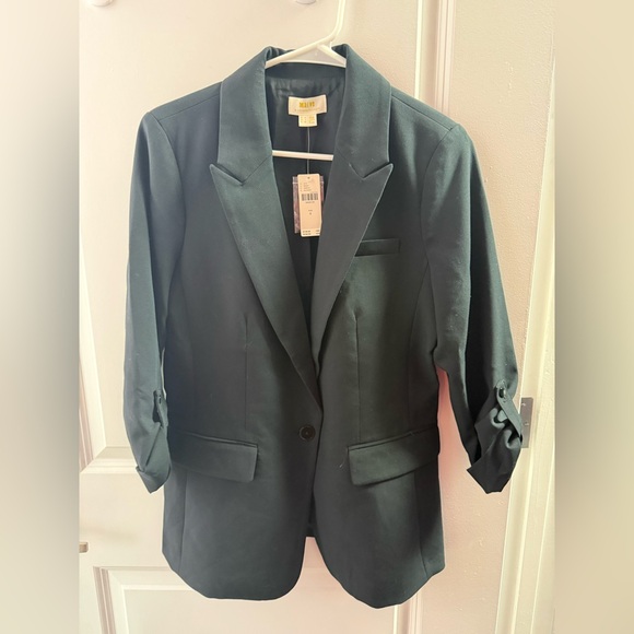 NWT Anthropologie Maeve Black Lazar Rolled Sleeve work academia Blazer 6 - Picture 5 of 8